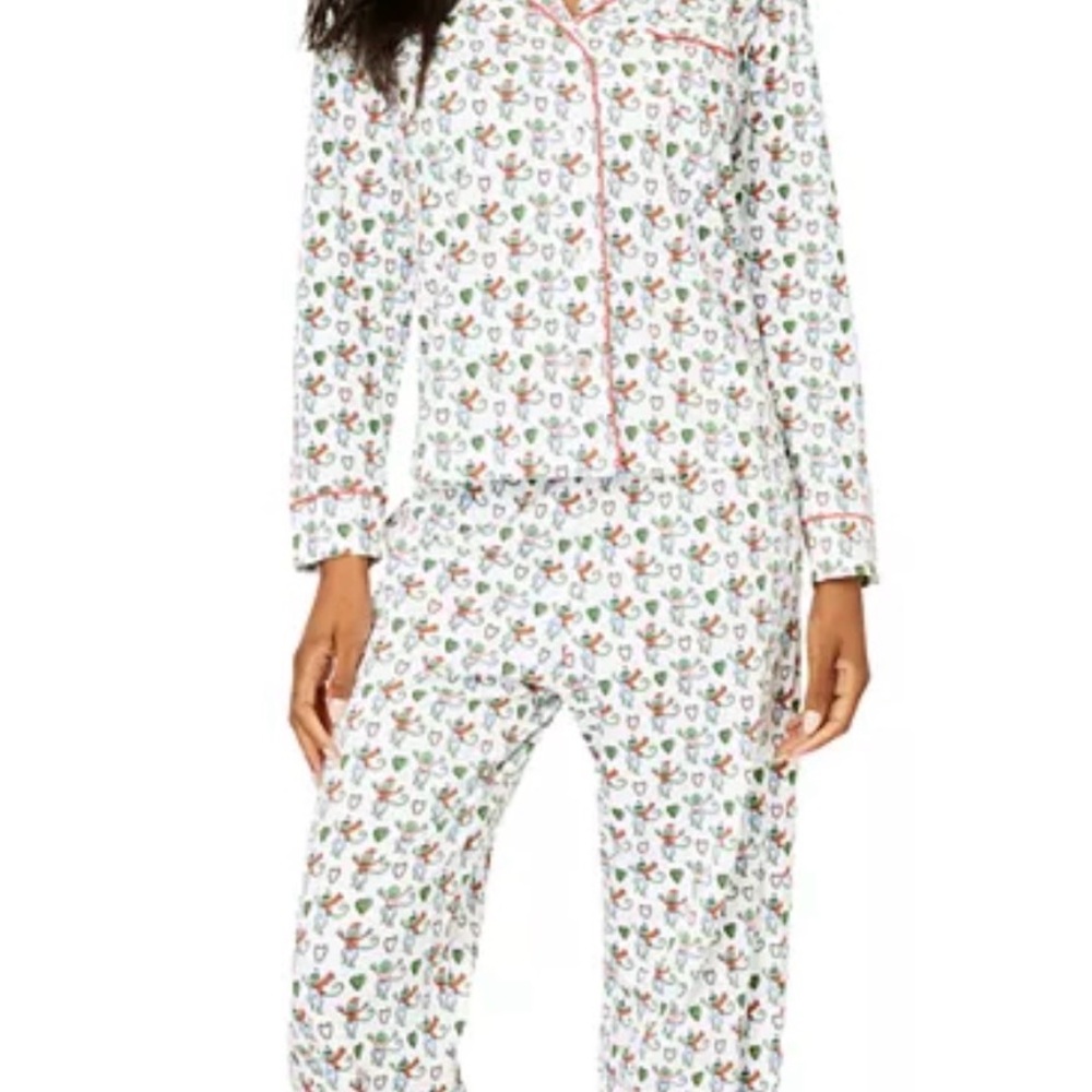 Christmas Roller Rabbit Women's Pajama Set - White with Multicolor